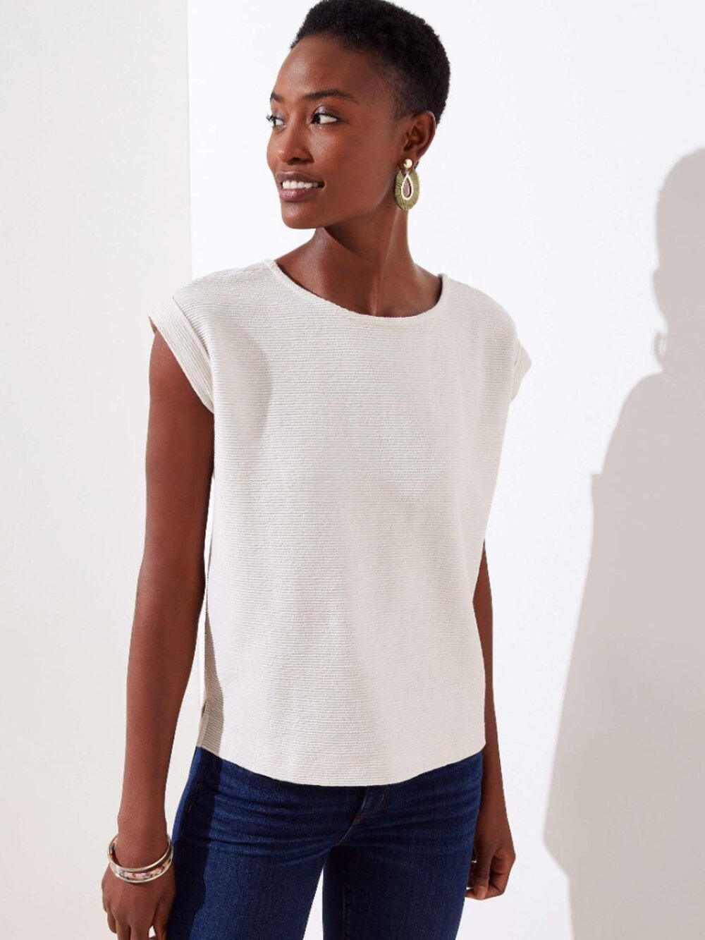 LOFT Ottoman Button Back Top XS
